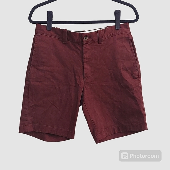 J.CREW Factory 9in Flex Gramercy Chino Burgundy Shorts - Picture 2 of 11